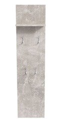 Porte-manteau mural Merlin gris 4 patères en métal argent et étagère 40 x 20 x 160 cm 
