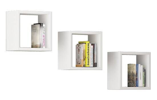 etagere murale bibliotheque,montage horizontal/vertical.Blanc mate