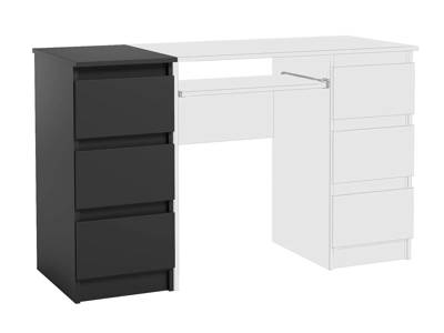 Bureau informatique noir mat 123 cm 6 tiroirs et support clavier JARIS