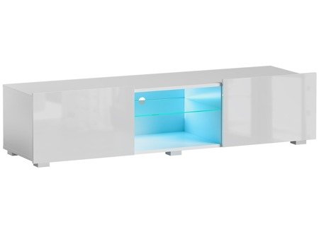 Meuble TV Focus II blanc brillant 43 x 150 x 35 cm