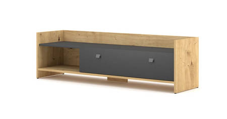 Meuble TV Sit chêne artisan et gris graphite 140 x 35 x 40 cm