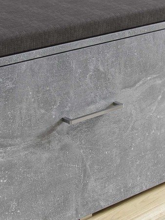 Meubles d’entrée Stone gris finition métal argent : banc et porte-manteau 10 patères