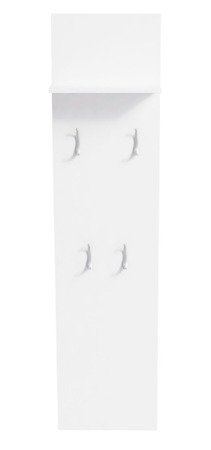 Porte-manteau mural Merlin blanc 4 patères et étagère 40 x 20 x 160 cm