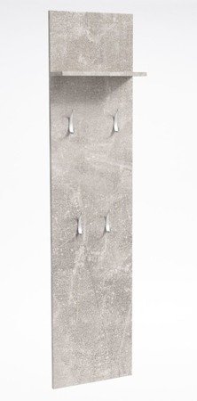 Porte-manteau mural Merlin gris 4 patères et étagère 40 x 20 x 160 cm