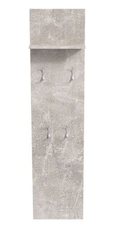 Porte-manteau mural Merlin gris 4 patères et étagère 40 x 20 x 160 cm