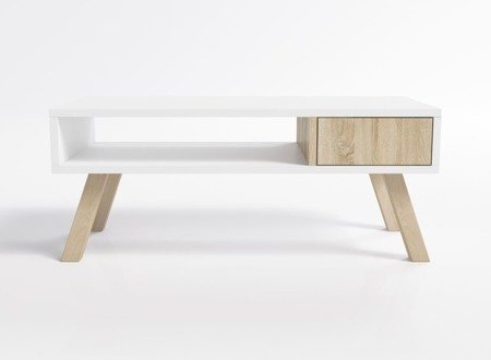 Table à café Ver chêne sonoma et blanc mat 80 x 40 x 35 cm