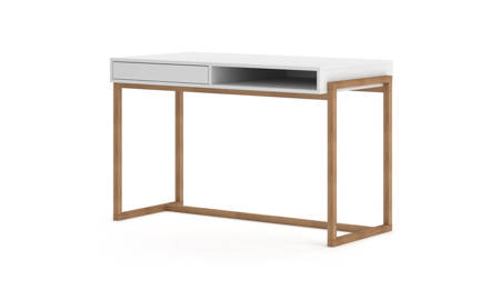 Table de bureau réglable Larisa blanc mat 79 x 126 x 64,1 cm