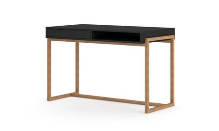 Table de bureau réglable Larisa noir mat 79 x 126 x 64,1 cm