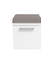 Pouf de couloir Merlin blanc mat 48 x 40 x 35 cm