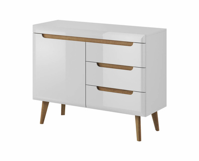 Commode Piawa 107 avec tiroirs - Blanc Brillant