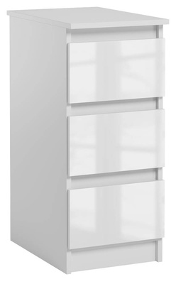 Caisson de bureau 3 tiroirs Jaris module complémentaire Brillant Blanc