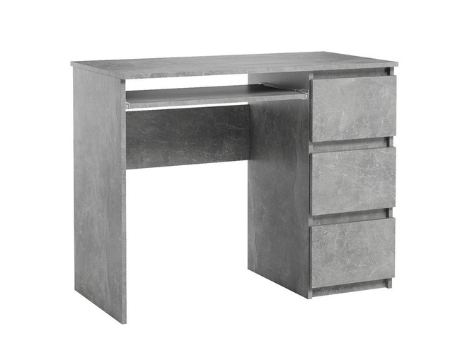 Bureau informatique avec 3 tiroirs Heini Gris 76 x 90 x 50 cm 