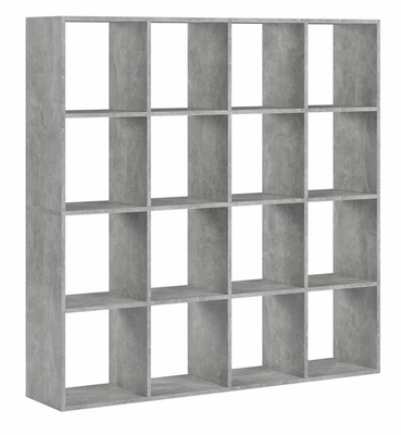 Meuble bibliothèque Hippocrate 138 x 138 x 30 cm 16 étagères gris