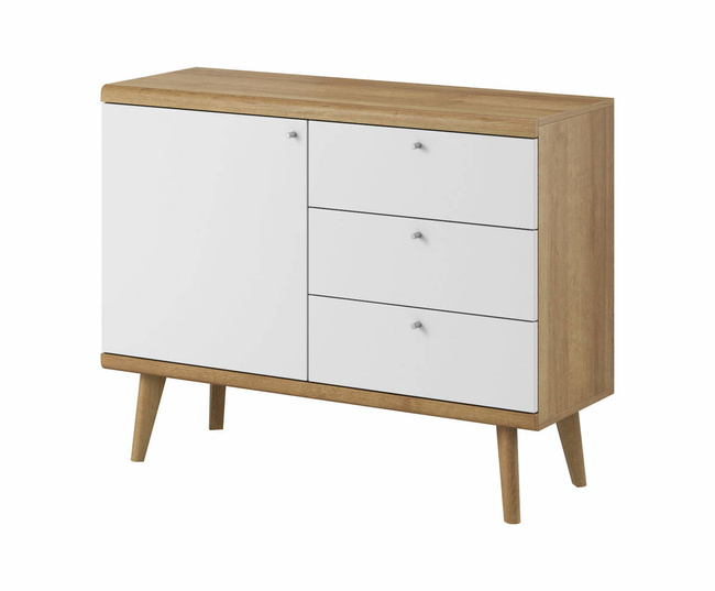 La commode Sangro 107 avec tiroirs en chêne Riviera blanc