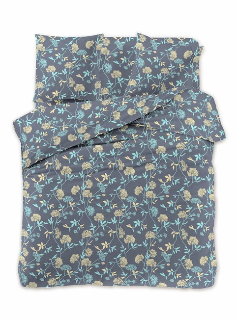 Trend Home Literie 140x200 Fleurs nuances de gris