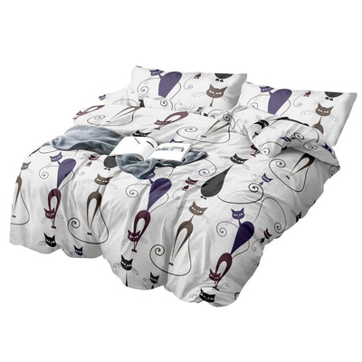 Trend Home Literie 160x200 Chats Blancs