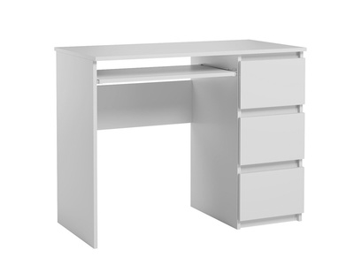 Bureau informatique avec 3 tiroirs Heini blanc mat 76 x 90 x 50 cm 