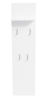 Porte-manteau mural Merlin blanc 4 patères et étagère 40 x 20 x 160 cm