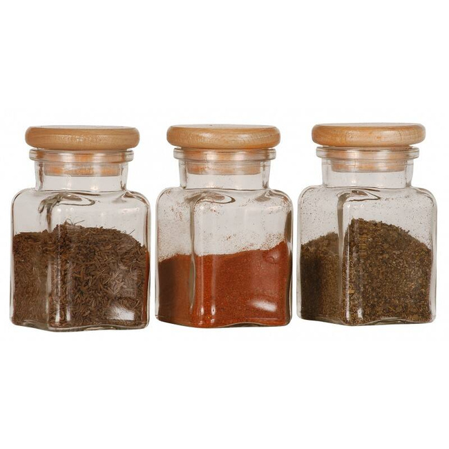 Ensemble de 3 récipients transparents pour épices de 150 ml