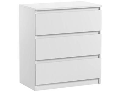 Commode 3 tiroirs Pari 3 blanc mat 70 x 40 x 76 cm